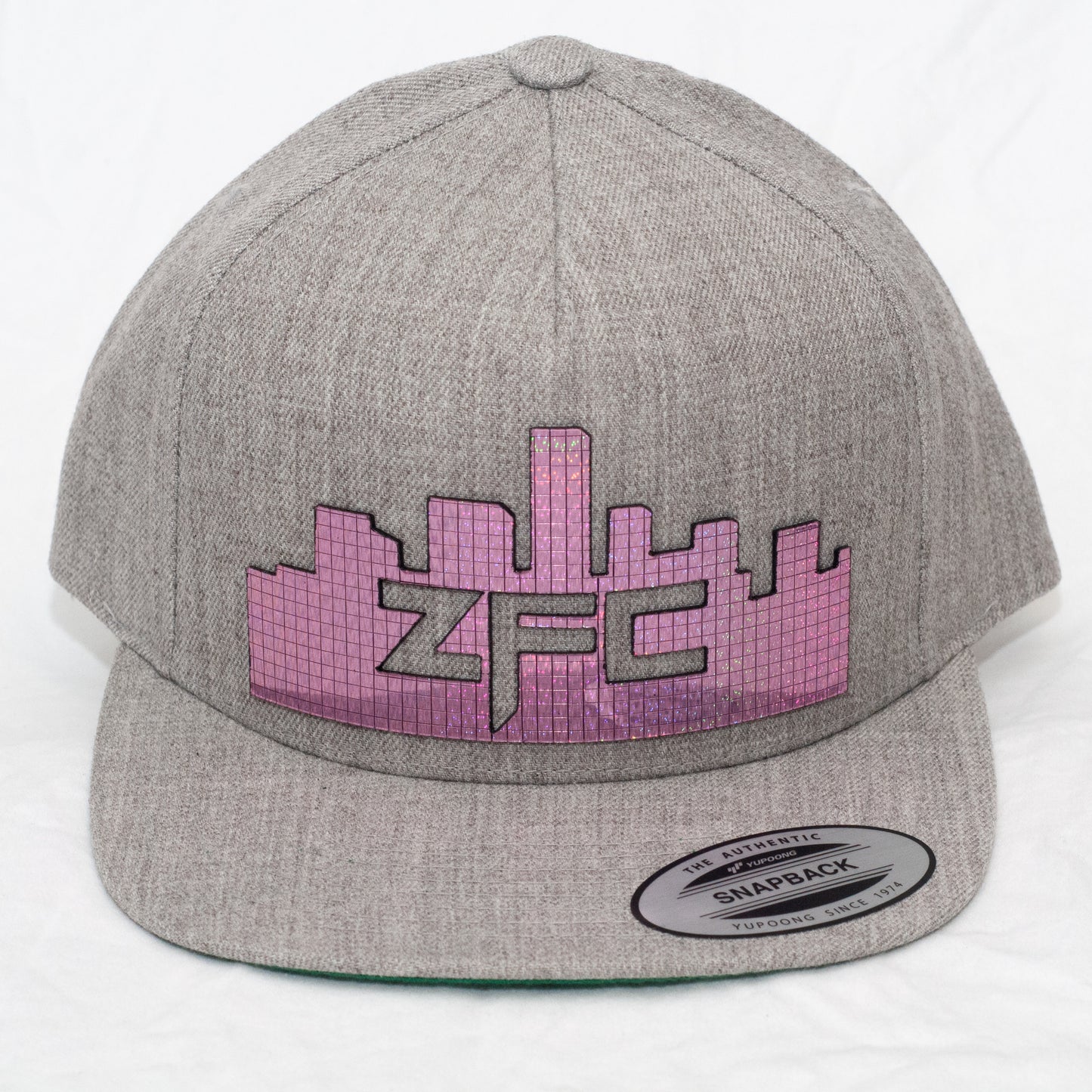 ZFC Hat Heather Grey Premium with Purple Holographic Disco Shine