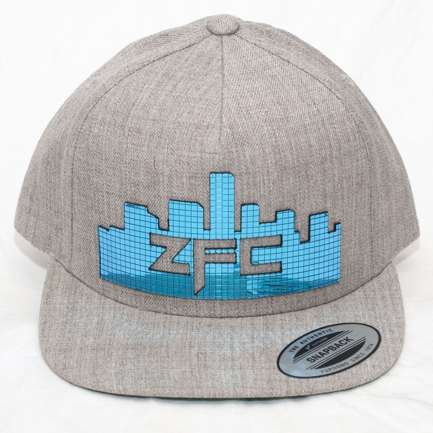 ZFC Hat Heather Grey Premium with Ice Blue Disco Shine