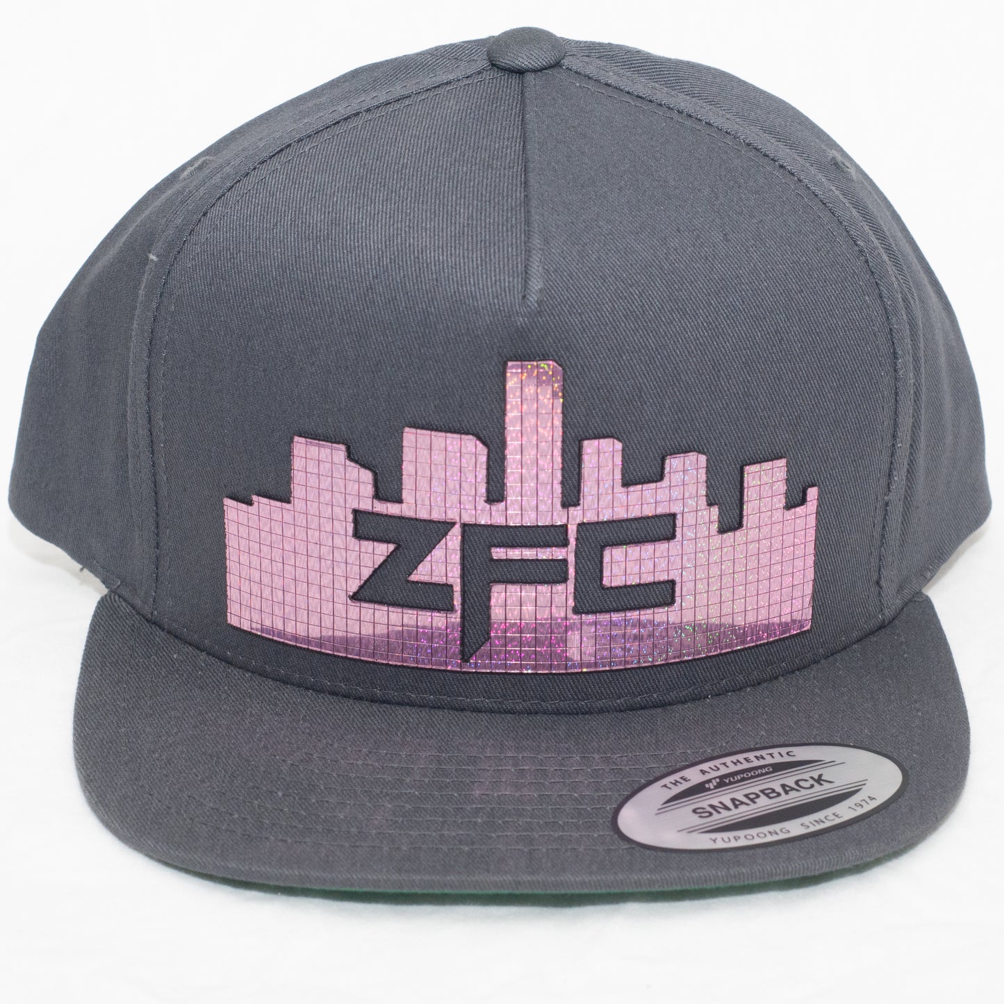 ZFC Hat Dark Grey with Classic with Purple Holographic Disco Shine