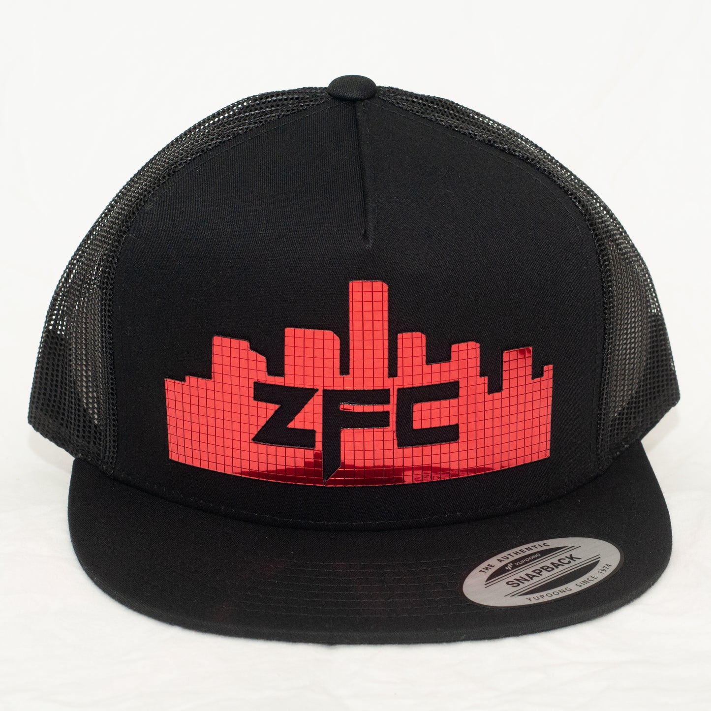 ZFC Hat Black Trucker with Red Disco Shine