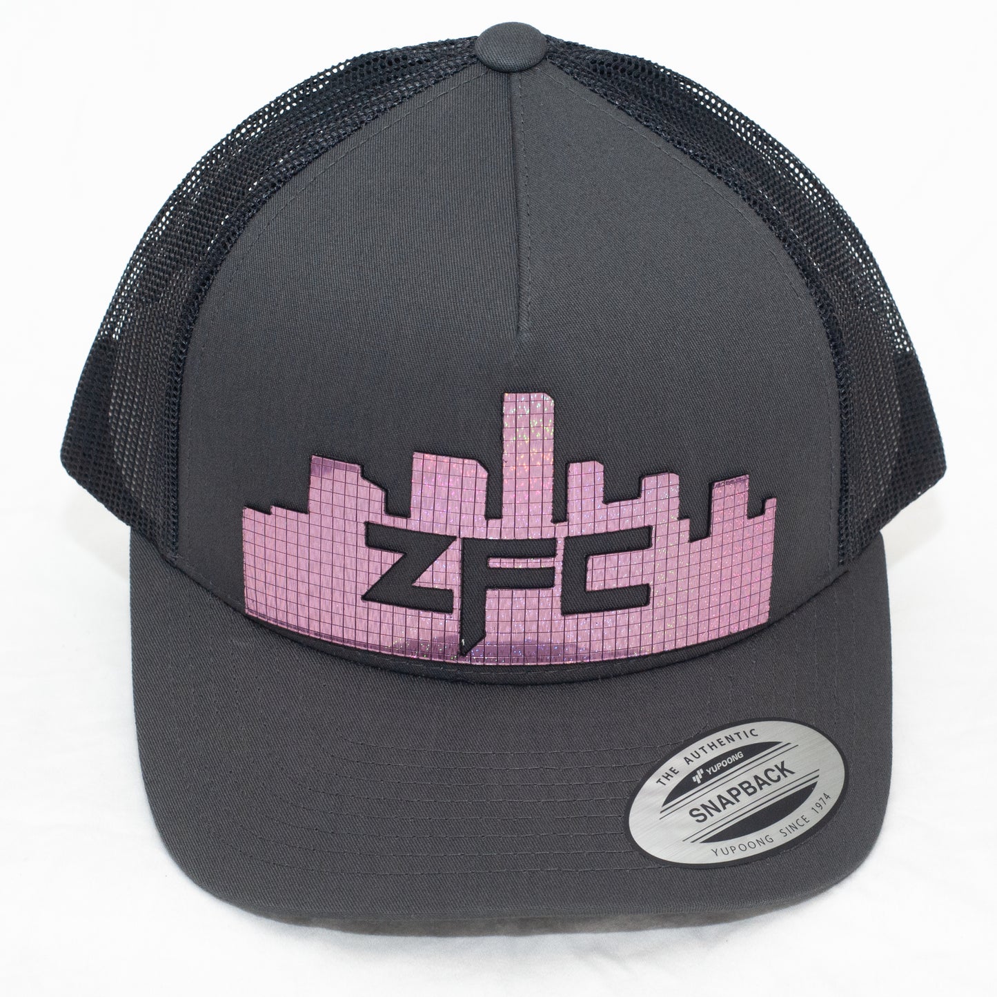 ZFC Hat Charcoal Trucker with Purple Holographic Disco Shine