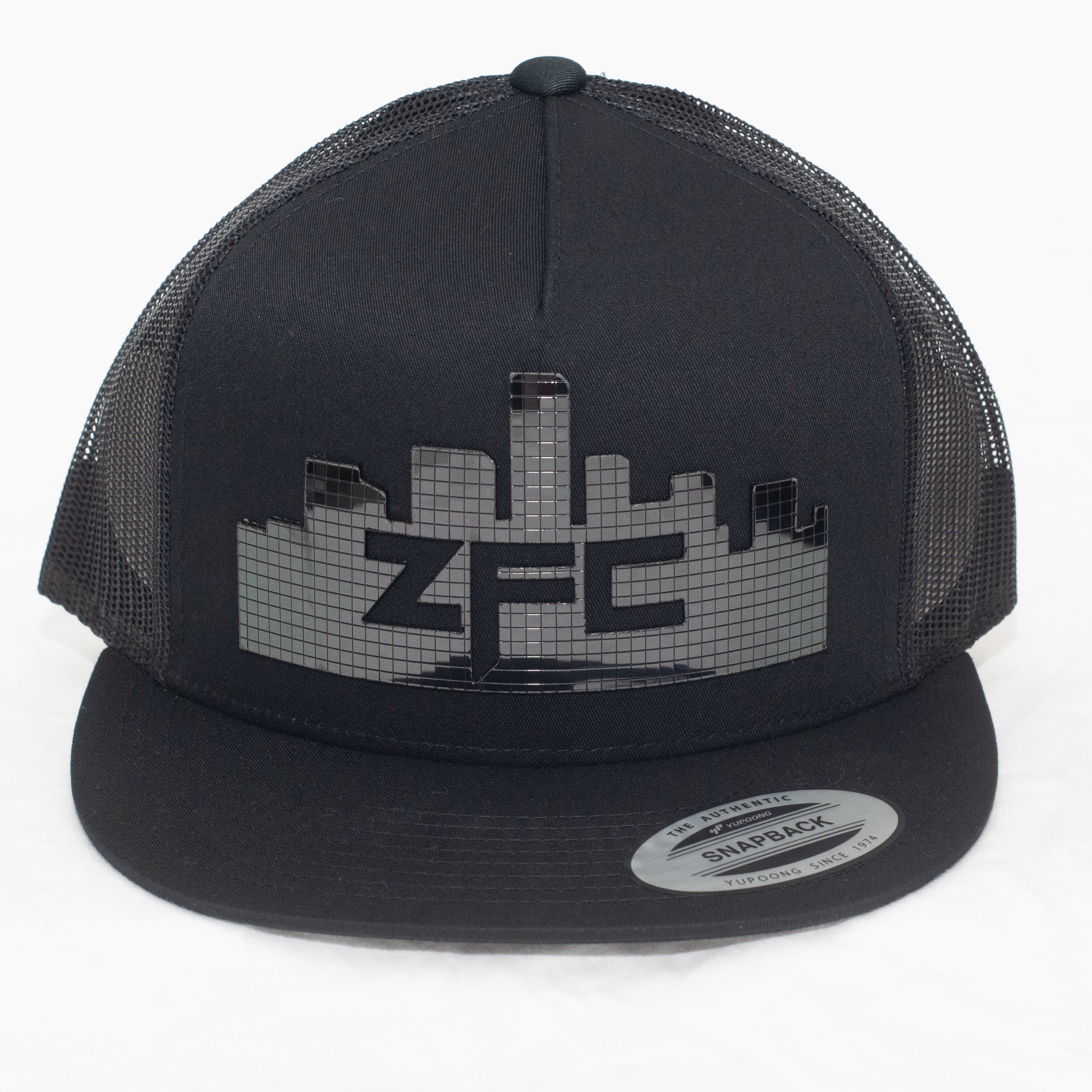 ZFC Hat Black Trucker with Black Disco Shine